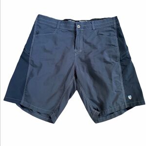 Kuhl Mutiny River Shorts‎ Men 36x10 Blue Nylon Style 5048 Hiking Hybrid Swim